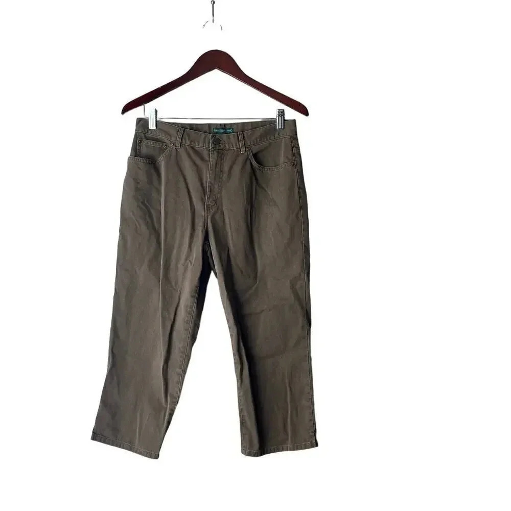 Lauren Jeans Company Ralph Lauren Pants Women’s Cropped Brown Denim 8 Classic